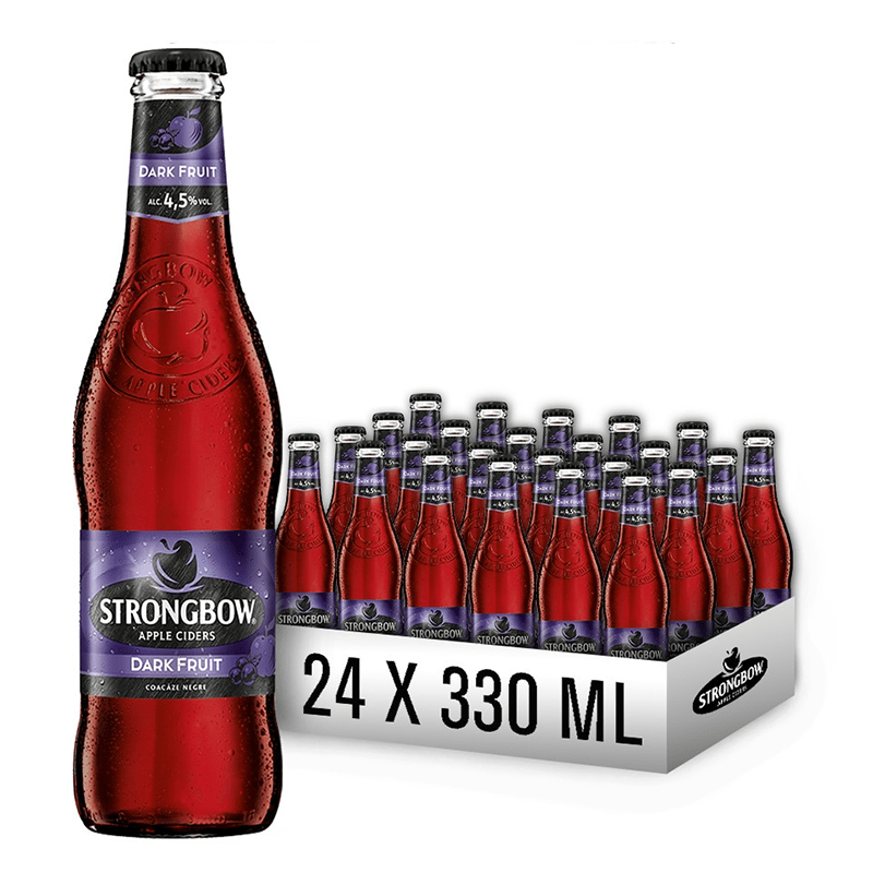 Beverages Cidru Strongbow Dark Fruit Sticle 24x0.33L