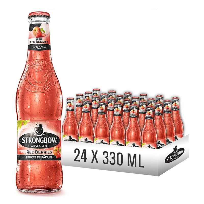 Beverages Cidru Strongbow Red Berries Sticla 24x0.33L