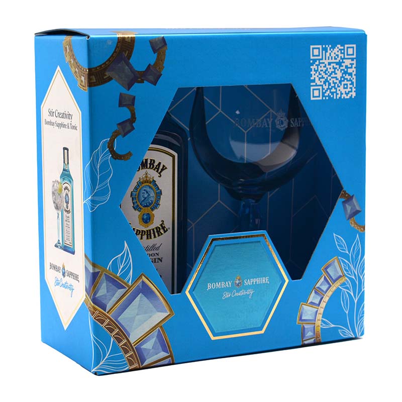 Beverages Gin Bombay Sapphire 40% 0.7L +1 pahar