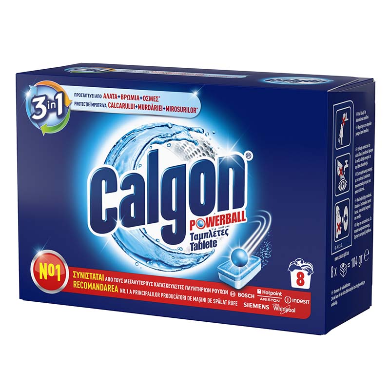 Detergent Tablete anticalcar 3in1 Calgon Powerball 8 spalari
