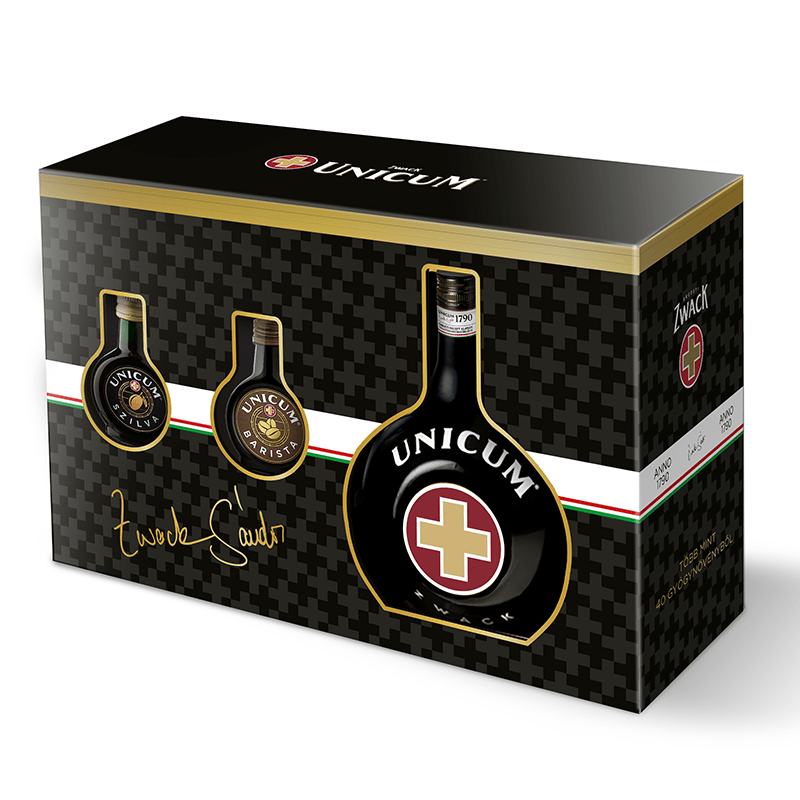 Beverages Lichior Unicum 40% 0.7L + Barista  0.04L+Szilva 0.04L PAC