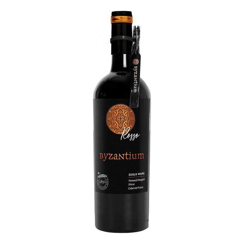 Beverages Vin Rosu Byzantium Rosso Sec 0.75L + Tirbuson