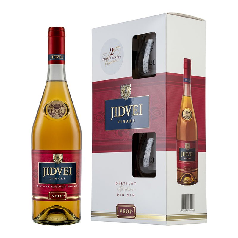 Beverages Vinars Jidvei VSOP 42% 0.7L + 2 pahare
