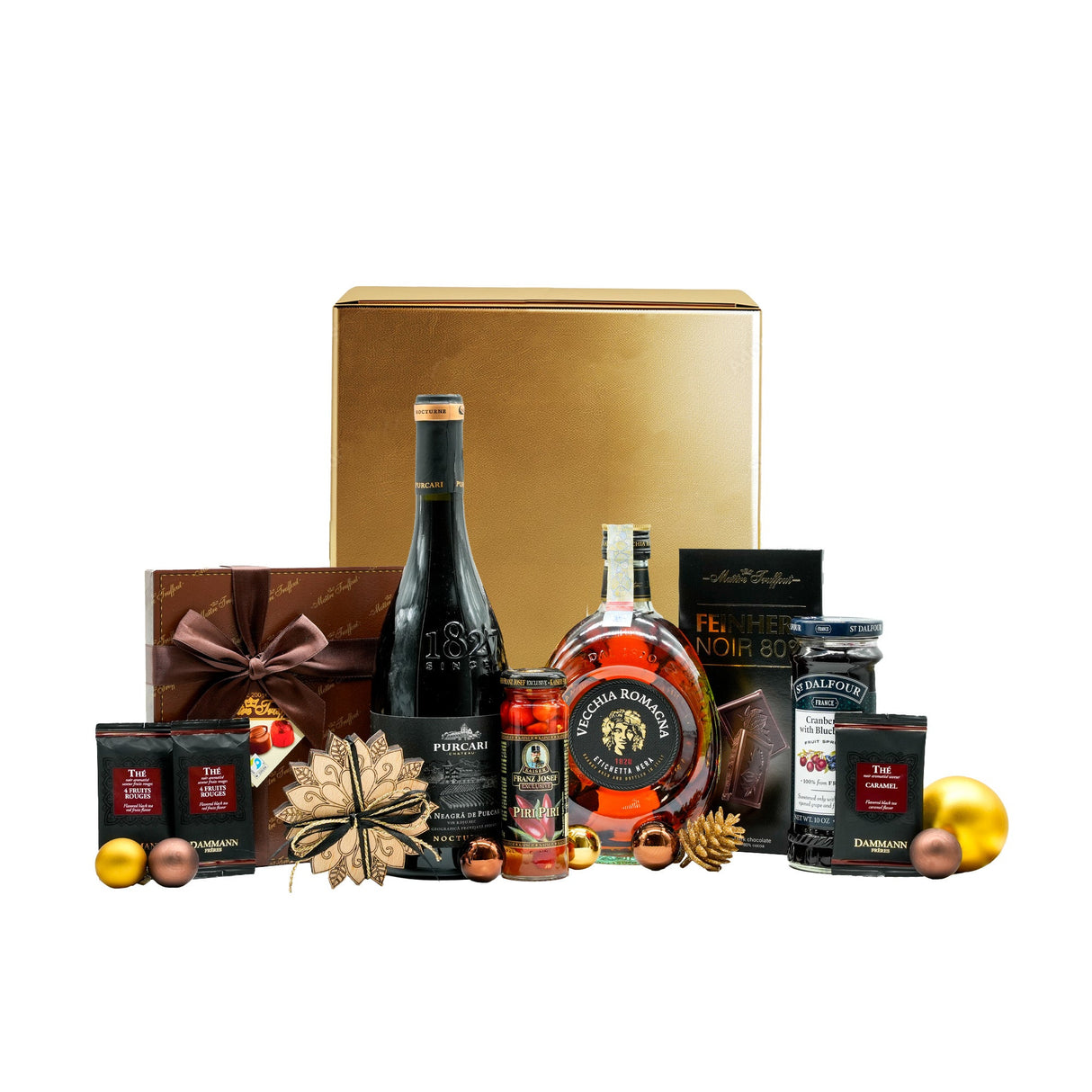 Beverages Cadou Farmecul Nopții cu Brandy Vecchia Romagna și vin Purcari