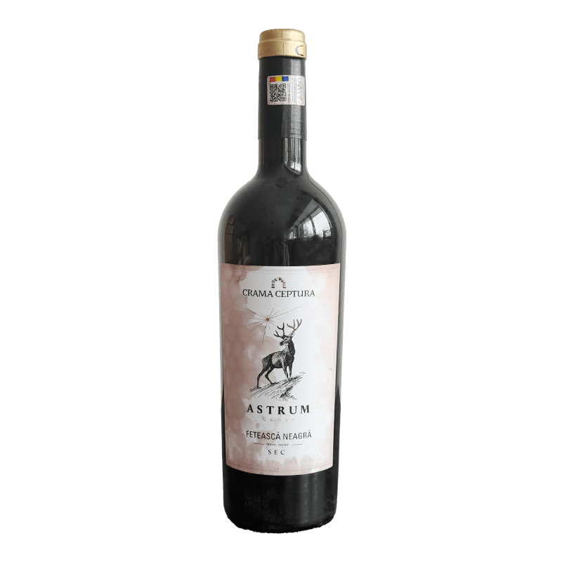 Beverages Vin Rosu Crama Ceptura Astrum Cervi Feteasca Neagra Sec 0.75L ETICHETĂ ZGÂRIATĂ