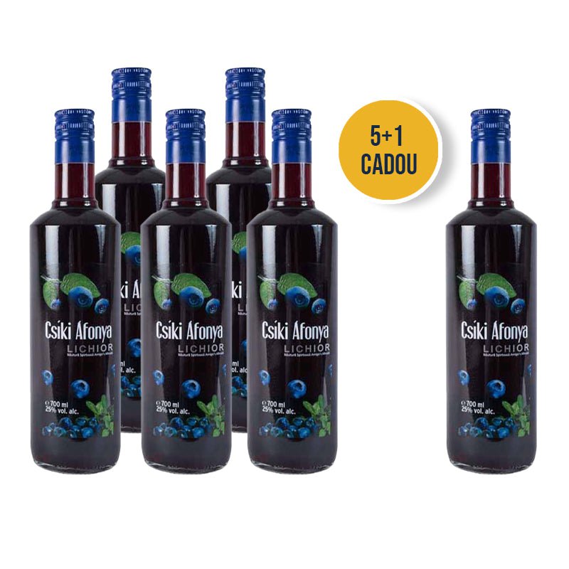 Beverages 5x Lichior Amigos Csíki Áfonya 25% 0.7L + 1CADOU