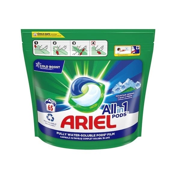 Detergent Detergent Ariel All in One PODS Mountain Spring Universal 65 spalari