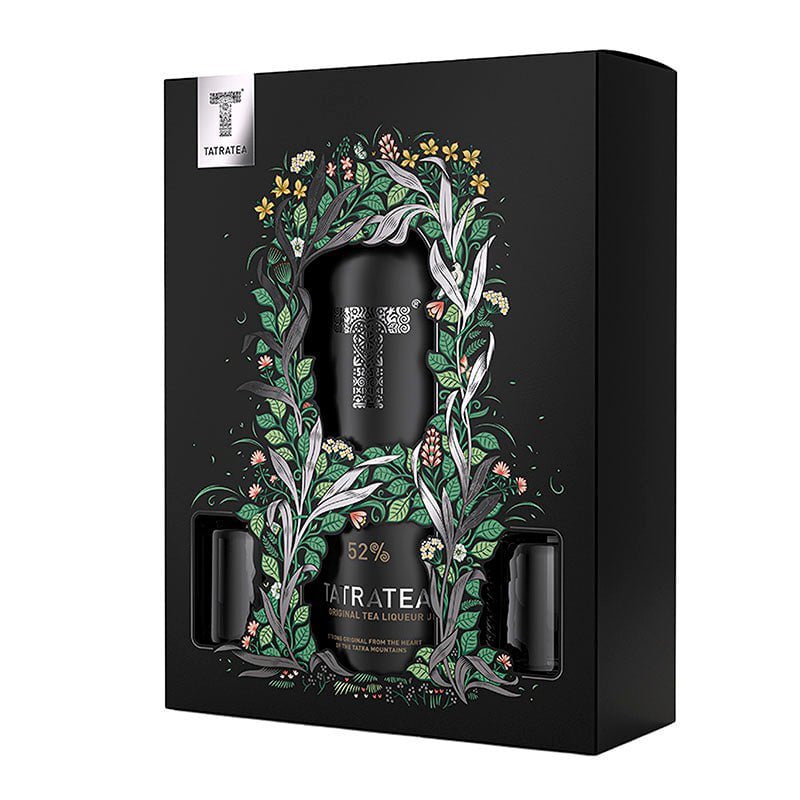 Beverages Lichior Tatratea Original 52% 0.7L+ 2 Pahare Metal