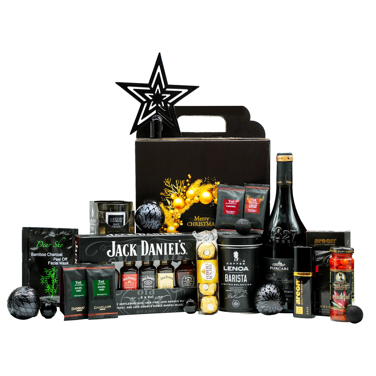 Beverages Cadou Black Glow cu whiskey Jack Daniel's FOB și vin Purcari