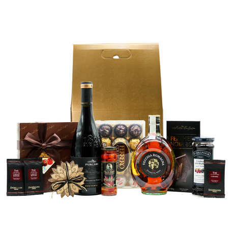 Beverages Cadou Farmecul Nopții cu Brandy Vecchia Romagna și vin Purcari