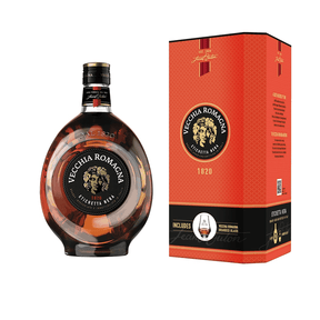 Beverages Brandy Vecchia Romagna Eticheta Nera 38% 0.7L + Gift Carton 1 pahar