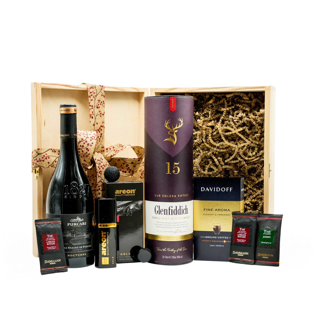 Beverages Cadou Lux și Delicii cu Whisky Glenfiddich și vin Purcari