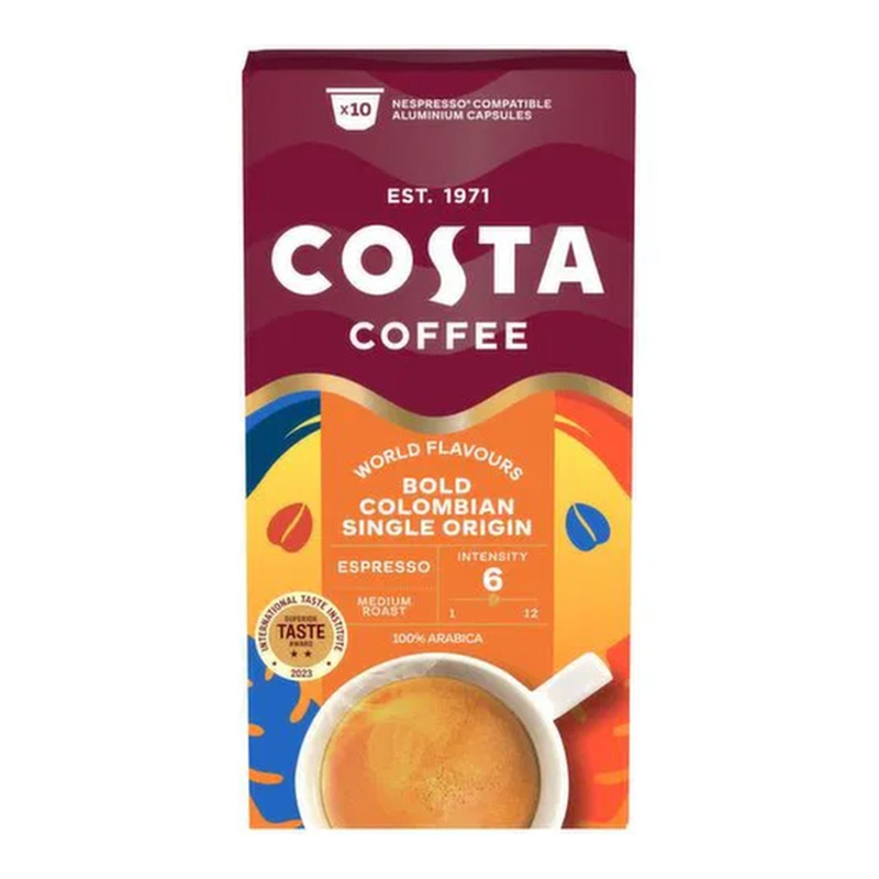 Detergent Cafea Costa Capsule Bold Colombian 5.7gx10 Compatibil Nespresso