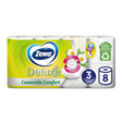 Detergent Hartie igienica Zewa Deluxe Musetel Camomile Comfort 3 straturi 8 role