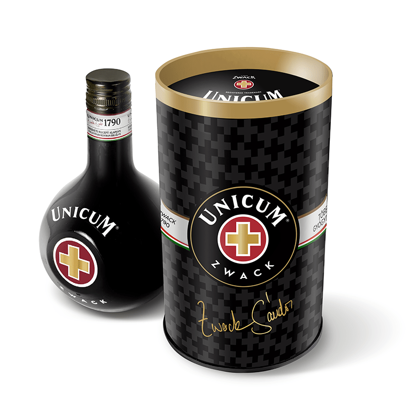 Beverages Lichior Unicum Bitter Zwack 40% 0.5L in Cutie Metalica