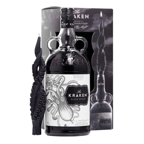 Beverages Rom Kraken Black Spiced 40% in Cutie 1L+ Lumanare