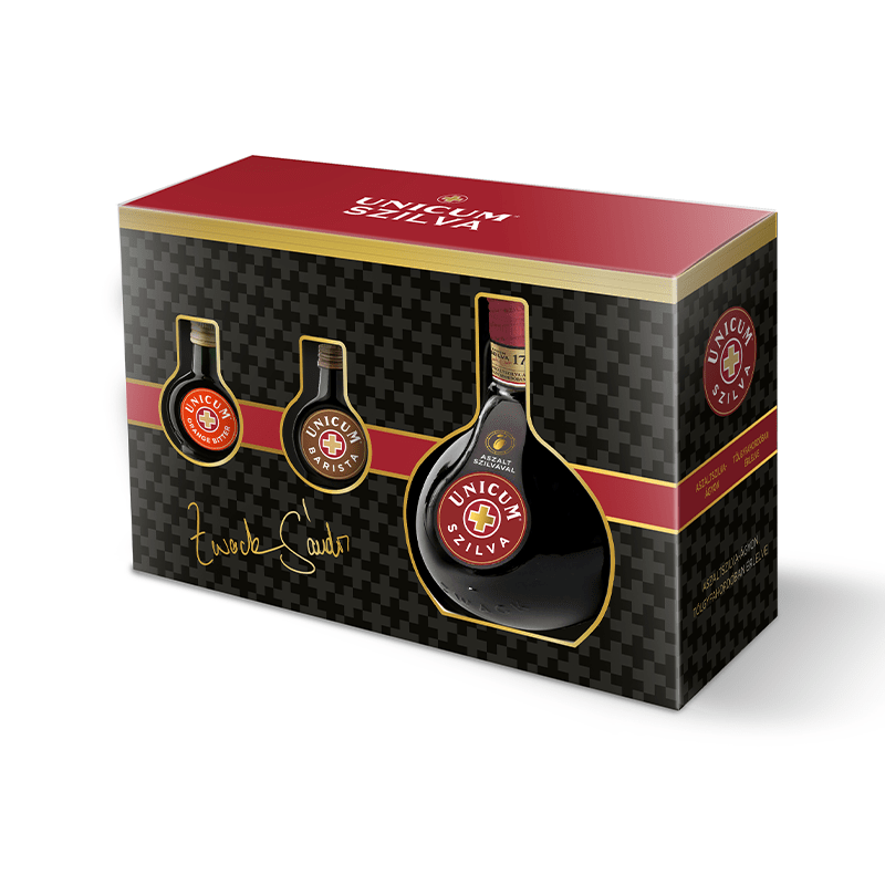 Beverages Lichior Unicum SZILVA 34.5% 0.7L+Barista.34.5%0.04L+Orange Bitter.34.5%0.04L