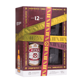 Beverages Whisky Scotch Chivas Regal 12 YO 40% 0.7L + 2 pahare