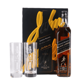 Beverages Whisky Scotch Johnnie Walker Black Label 40% 0.7L + 2 Pahare