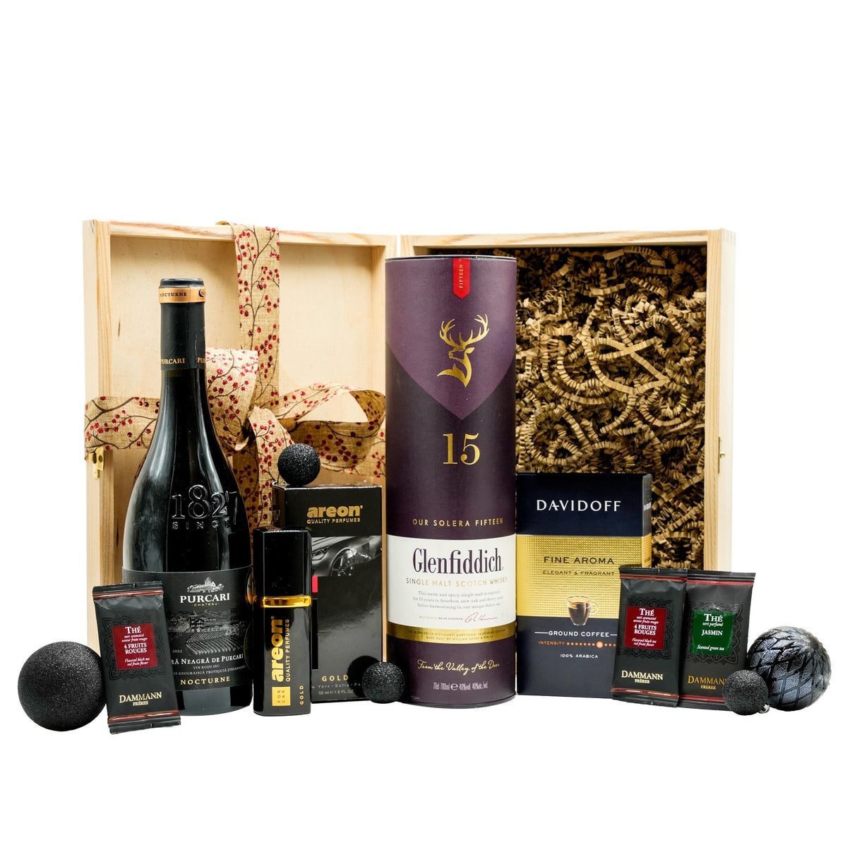 Beverages Cadou Lux și Delicii cu Whisky Glenfiddich și vin Purcari