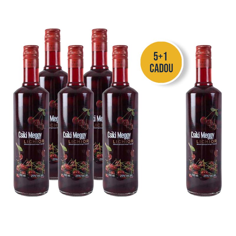 Beverages 5x Lichior Amigos Csíki Meggy 25% 0.7L +1 CADOU