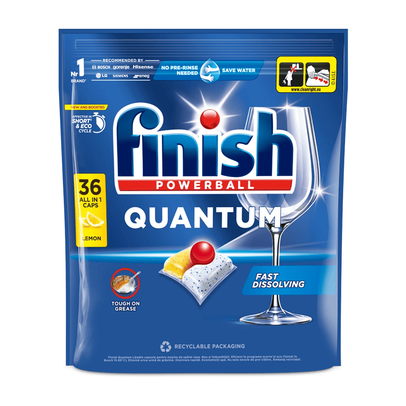 Detergent Detergent Finish Powerball Quantum Max Lemon 36caps