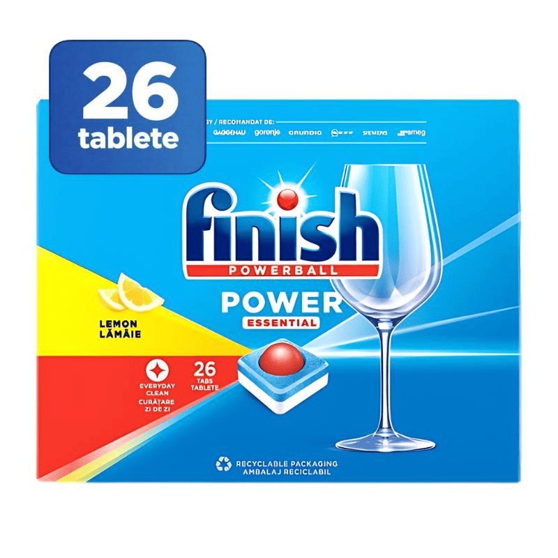 Detergent Detergent Finish Tablete X26 Power Essential Lemon