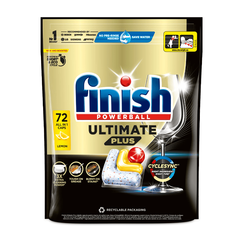 Detergent Detergent Finish Ultimate Plus Fresh Capsule Lemon 72buc