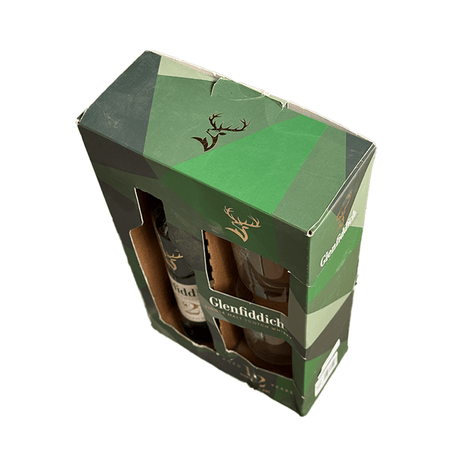 Beverages Whisky Scotch Glenfiddich 12 Y.O 40% 0.7L + 2 pahare ETICHETĂ ZGÂRIATĂ