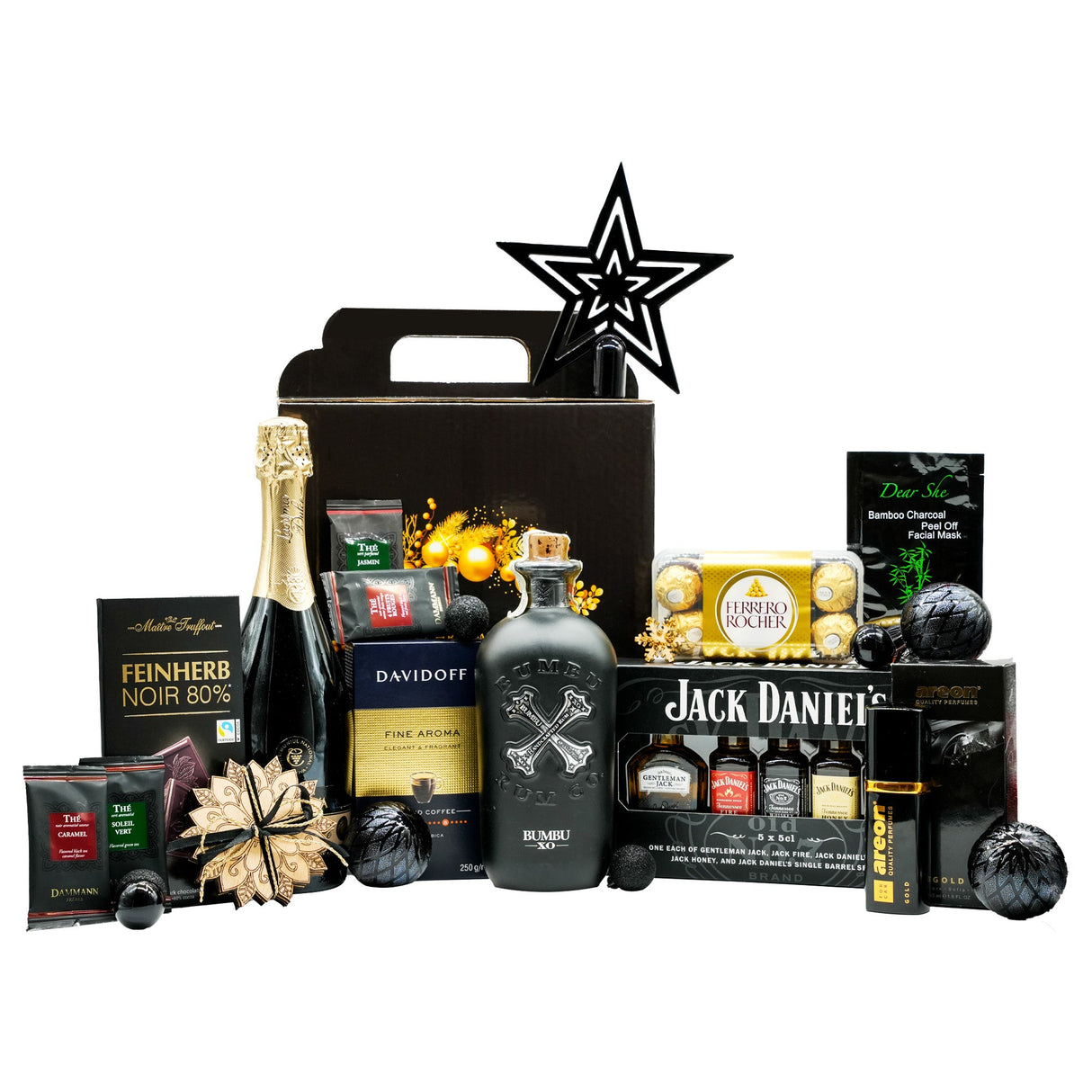 Beverages Cadou Imperial Black cu rom Bumbu XO si whiskey Jack Daniel's FOB
