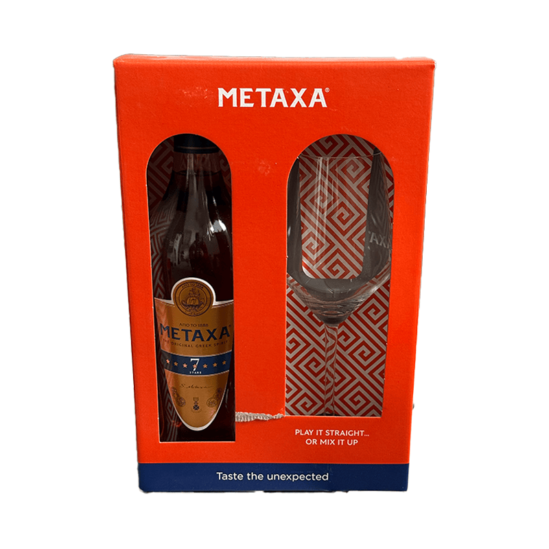 Beverages Brandy Metaxa 7*  40% 0.7L + 1 Pahar ETICHETĂ ZGÂRIATĂ