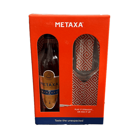 Beverages Brandy Metaxa 7*  40% 0.7L + 1 Pahar ETICHETĂ ZGÂRIATĂ
