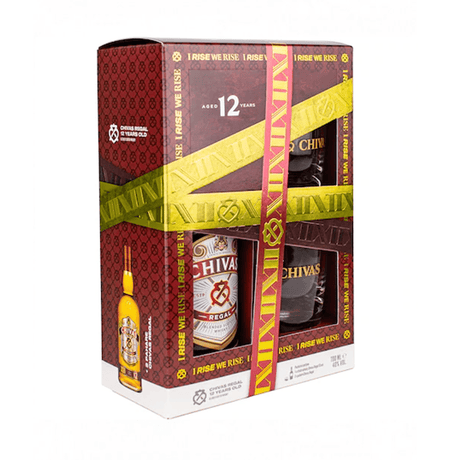 Beverages Whisky Scotch Chivas Regal 12 YO 40% 0.7L + 2 pahare