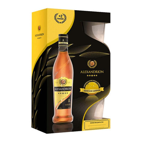 Beverages Brandy Alexandrion 5* 37.5% 0.7L + 2 pahar