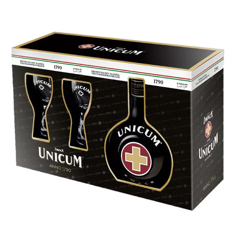 Beverages Lichior Unicum Barista 34.5% 0.7L + 2 pahare