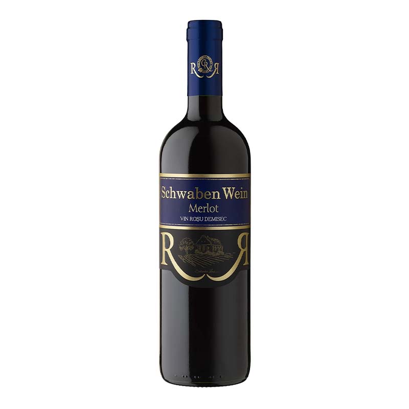 Beverages Vin Rosu Recas Schwaben Merlot Demisec 0.75L